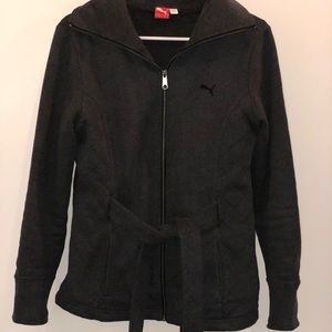Puma belted cardigan in grey